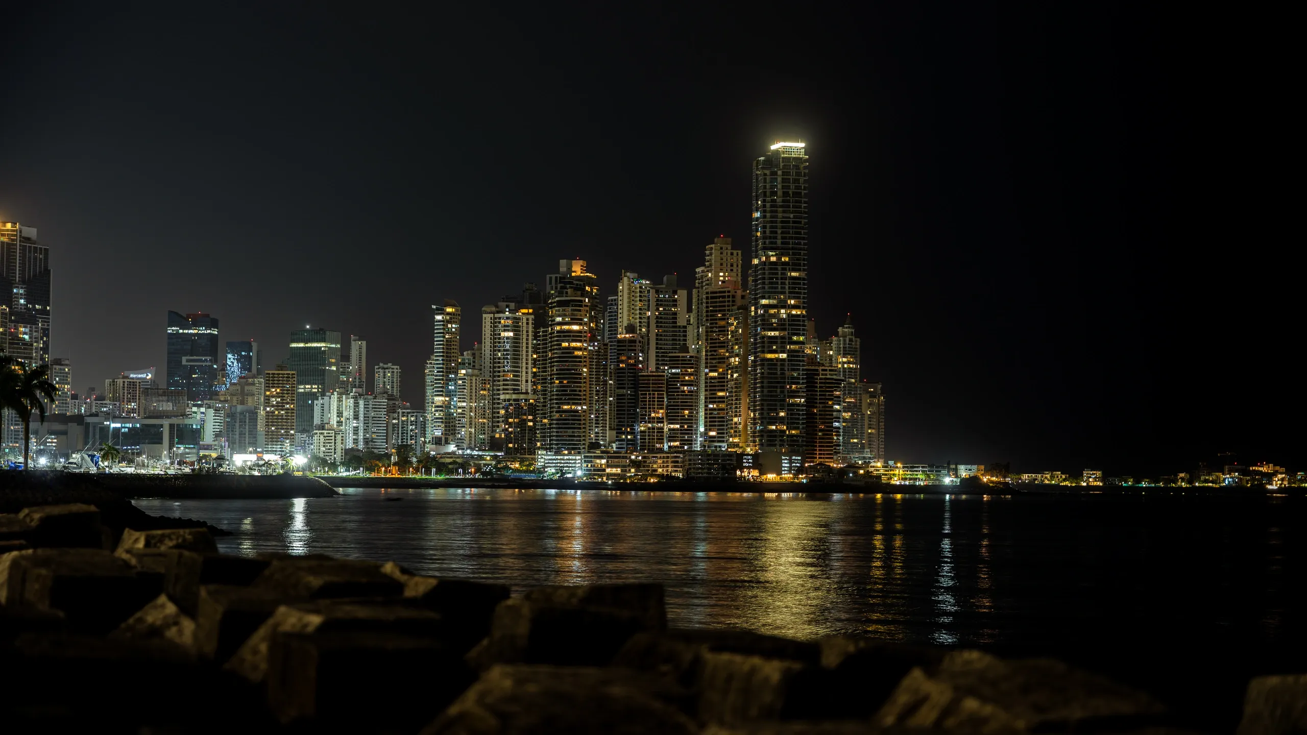 Panama City skyline at night